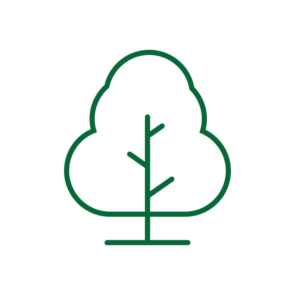 ícone de linha de vetor de árvore. sinal de vetor de símbolo de árvore