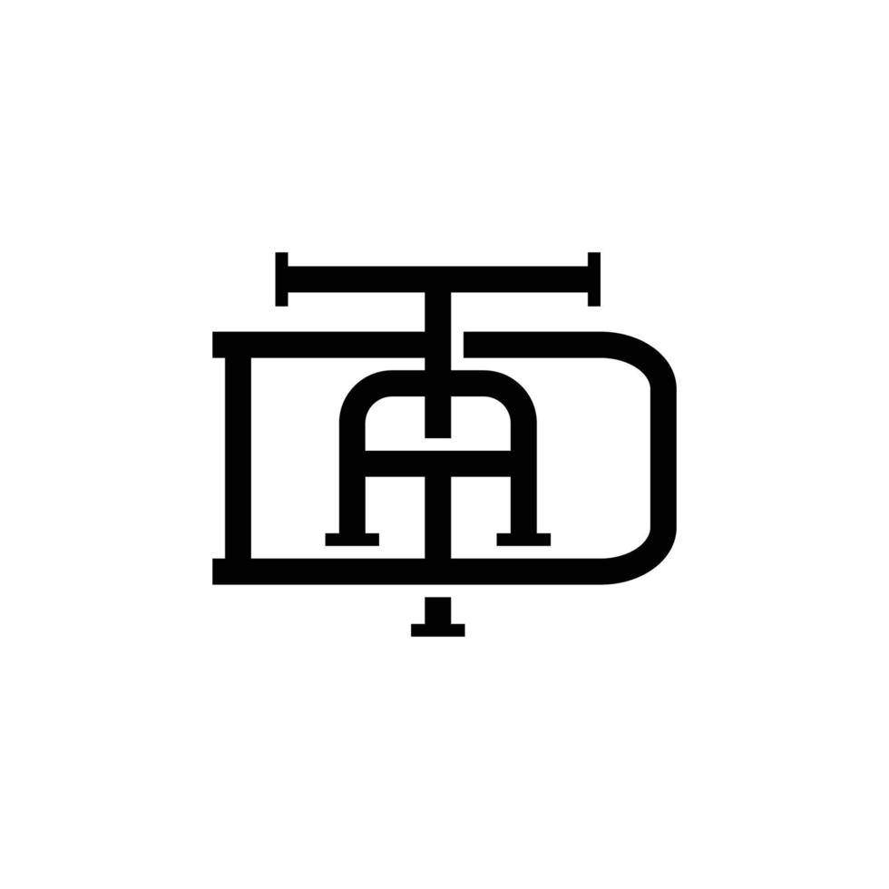 design de ícone de logotipo de letra dta dta vetor