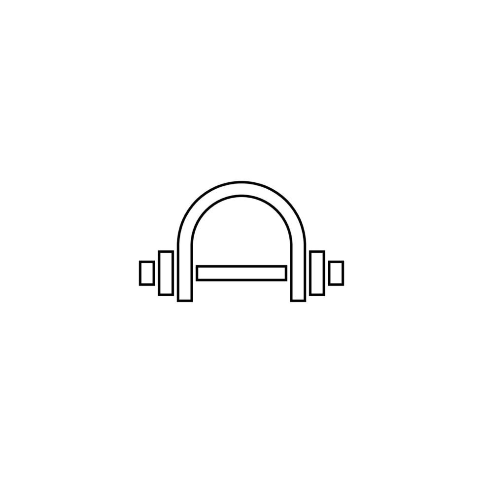 modelo de design de logotipo de ginásio de fitness de música. ícone de barra e haltere. ilustração de arte vetorial vetor