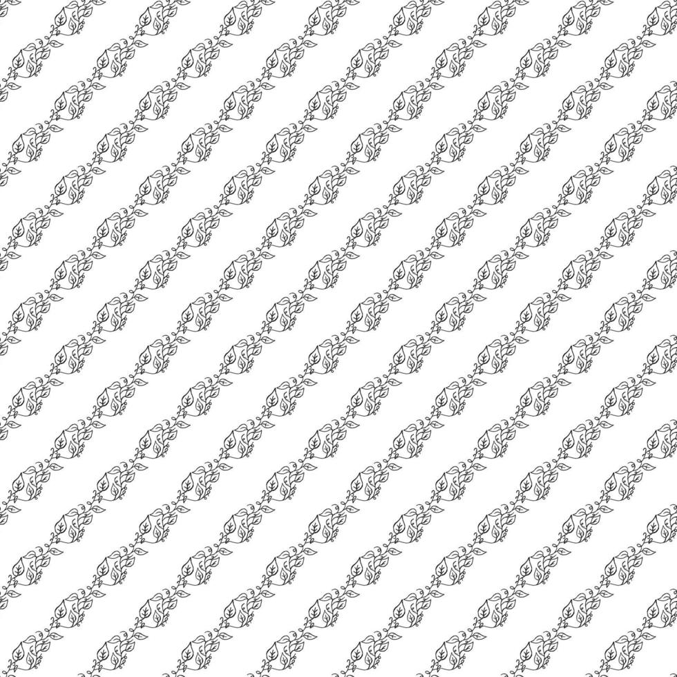 papel de parede floral sem costura. doodle vector com ornamento floral preto e branco. decoração floral vintage