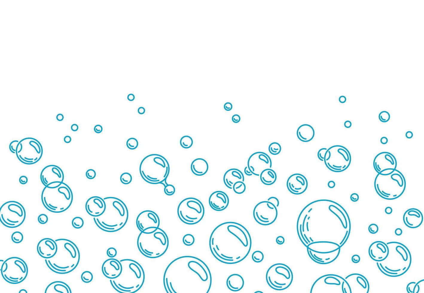bolhas azuis de bebida carbonatada, remédio, oxigênio, bolhas de água. contorno. fundo isolado de ilustração vetorial vetor