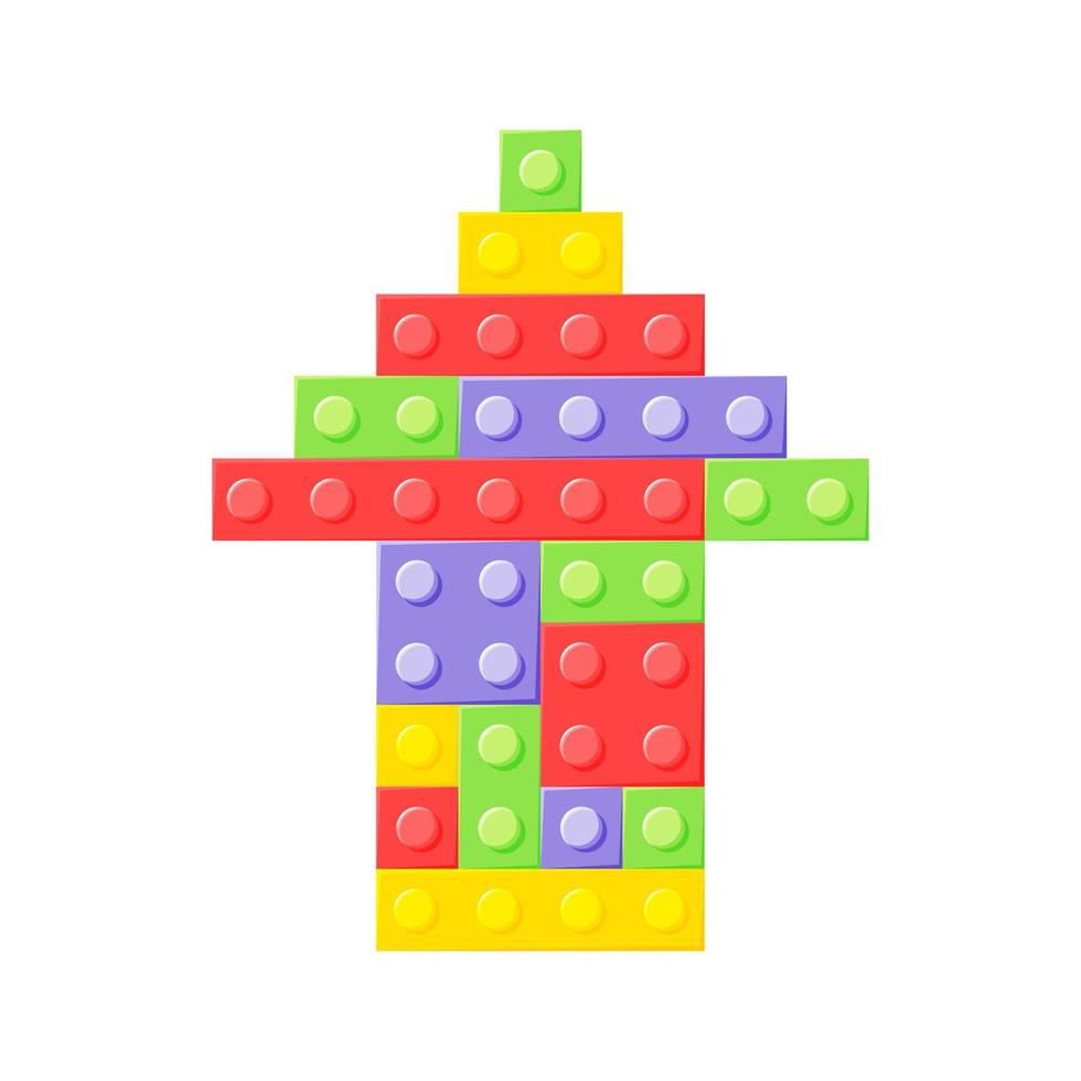 brinquedo plástico de bloco de seta multicolorida em um fundo branco isolado. símbolo de crescimento. ele pode ser usado para sites e jogos. ilustração vetorial dos desenhos animados. vetor