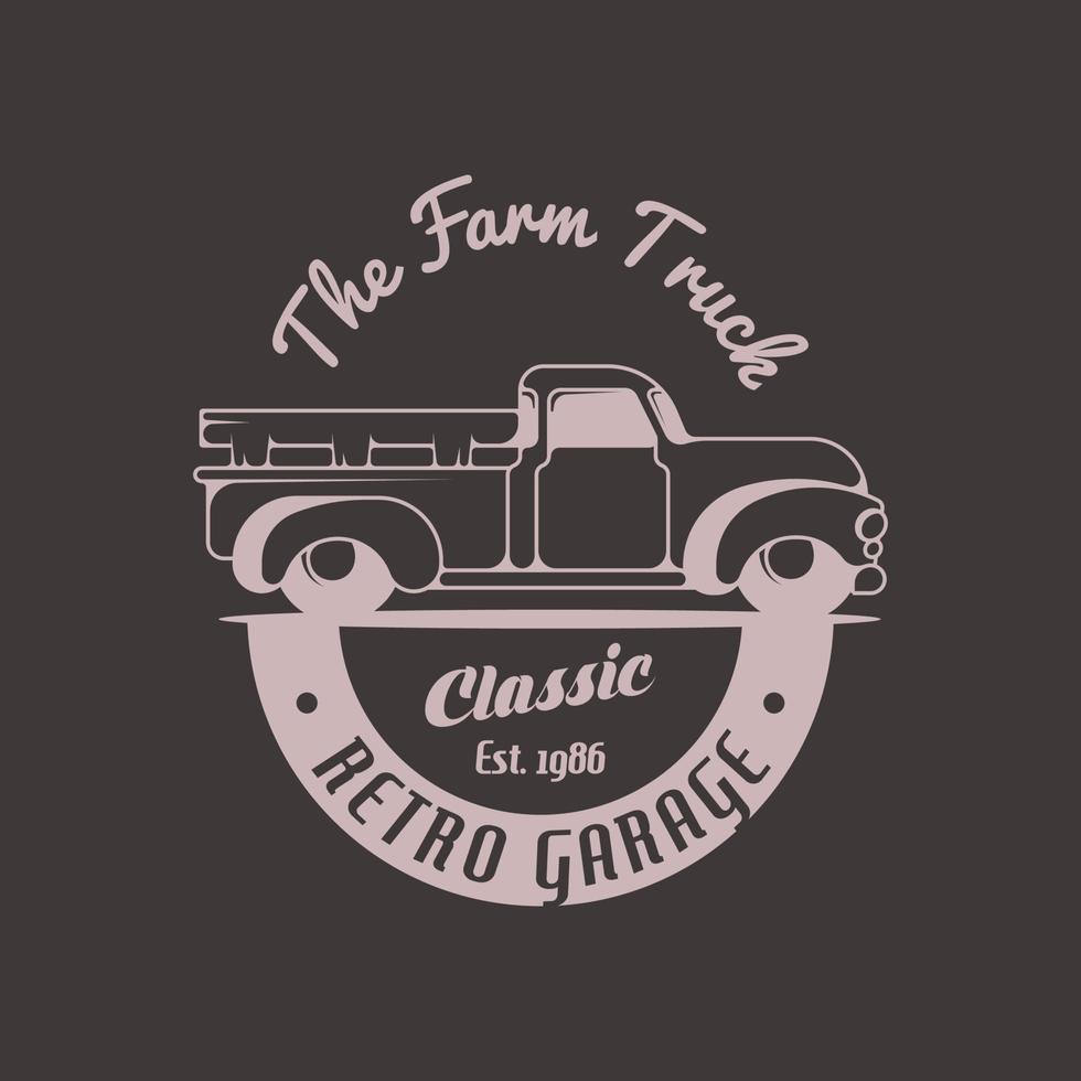 vetor de conceito de distintivo de logotipo de caminhão clássico