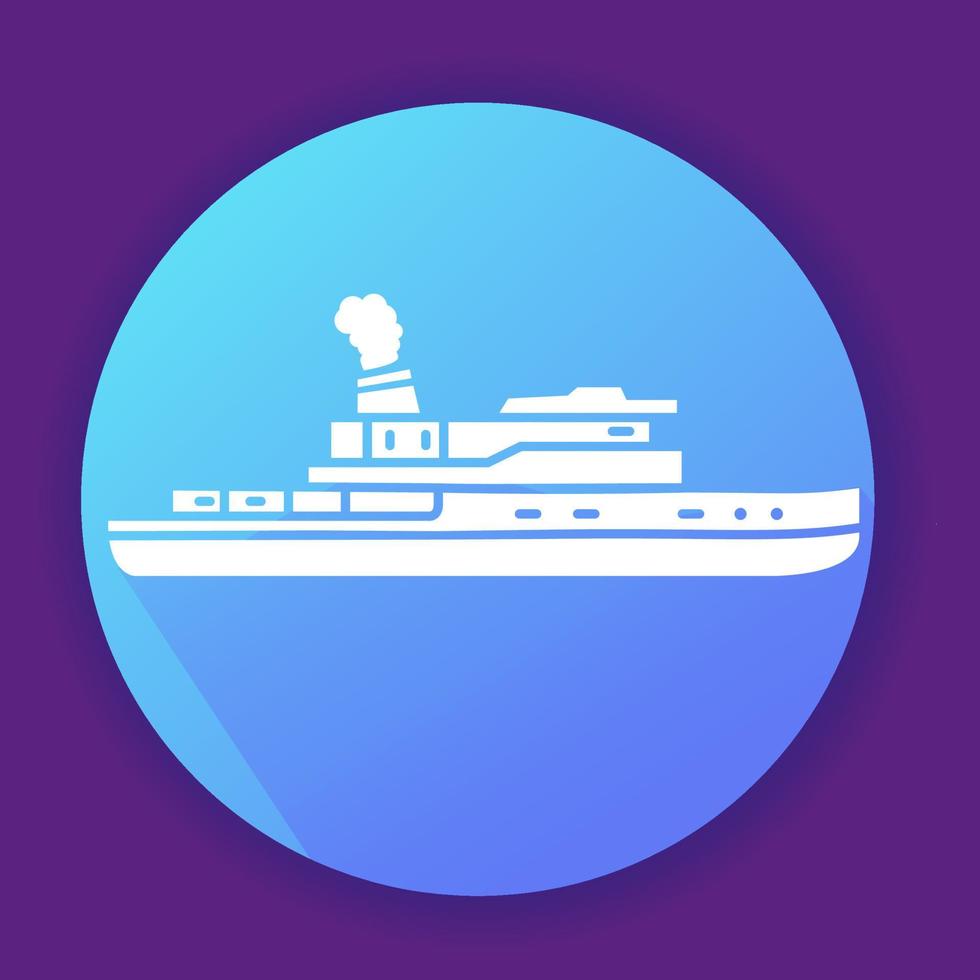 barco a vapor iate icon.isolated em um fundo azul background.vector flat illustration.nautical navio marinho. vetor