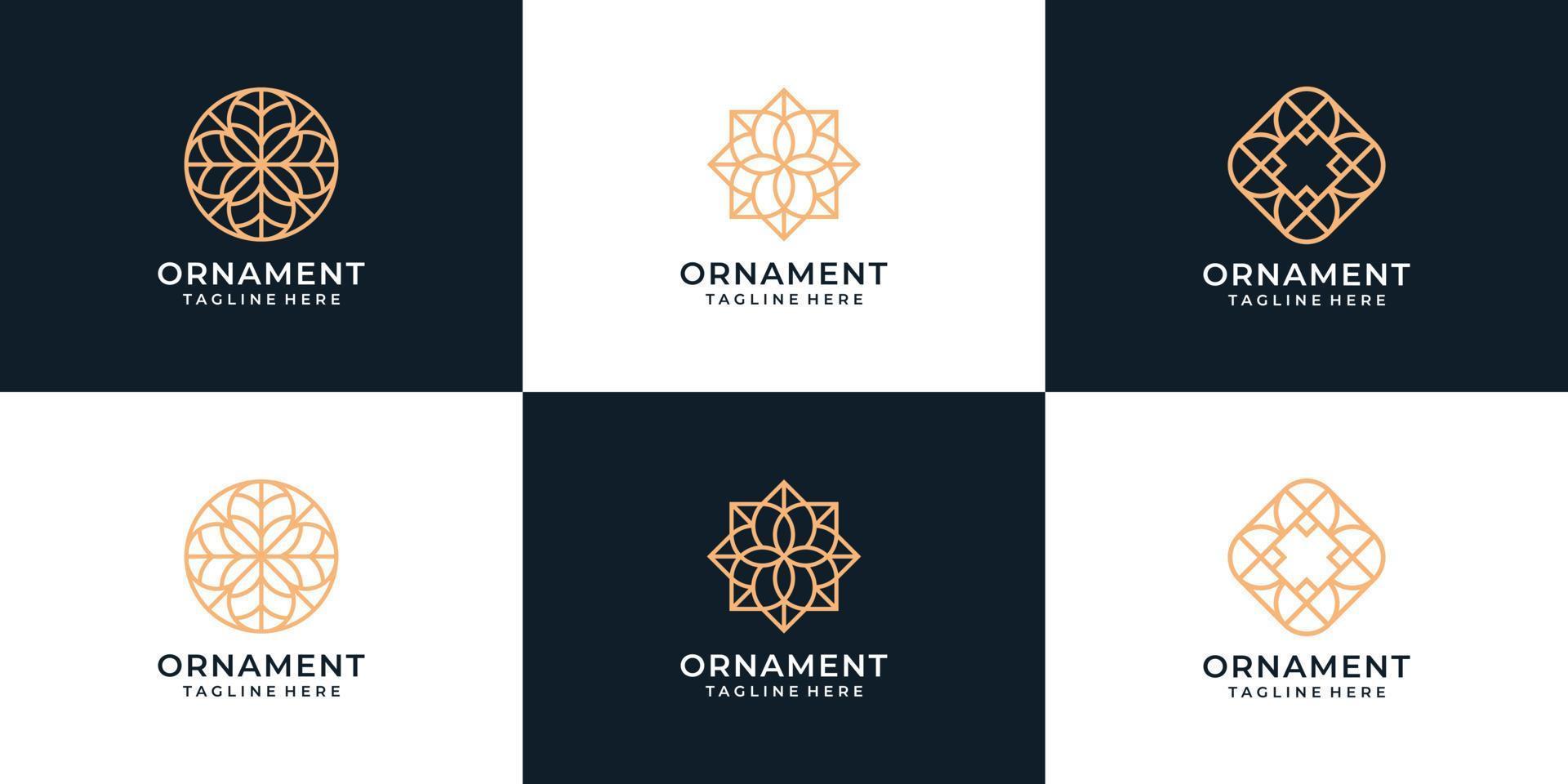 conjunto de conceito de vetor de design de logotipo de ornamento moderno para decoração