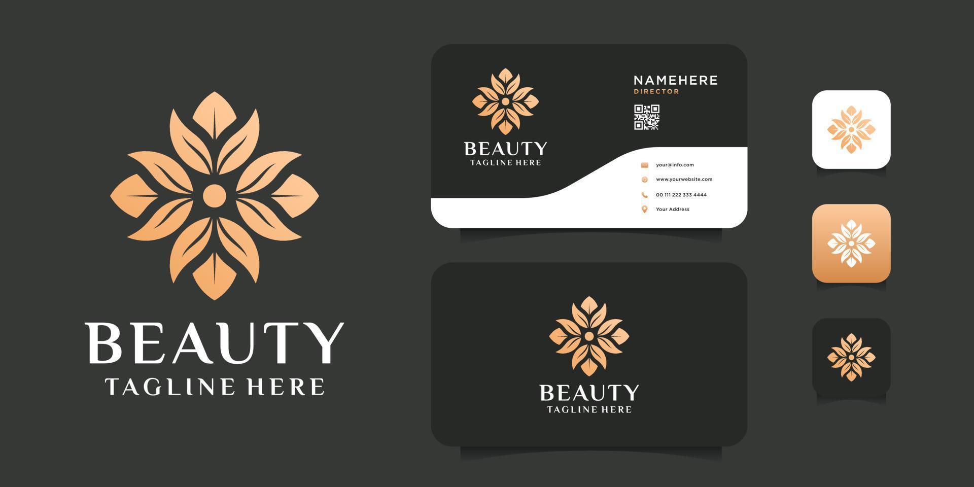 conceito de vetor de logotipo de spa de flores inspiradoras modernas para hotel de moda e resort