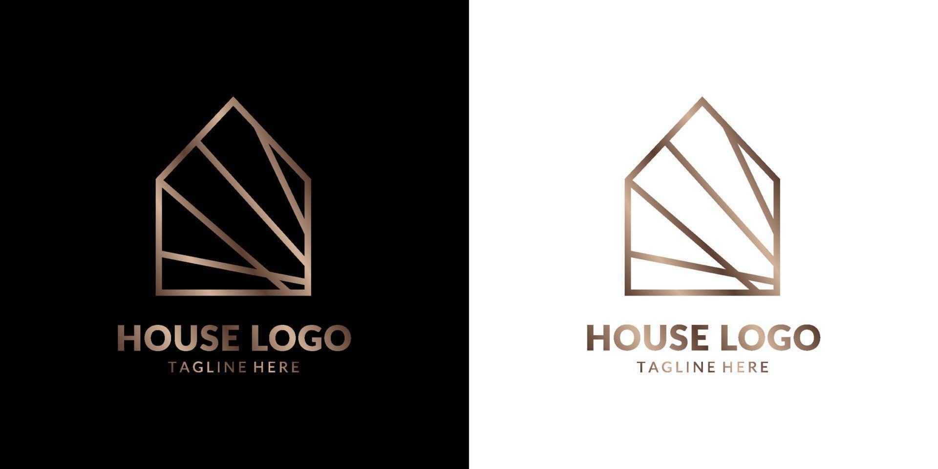 logotipo de casa de arte de linha abstrata minimalista e elegante para imóveis, construção, interior, decoração de casa exterior vetor