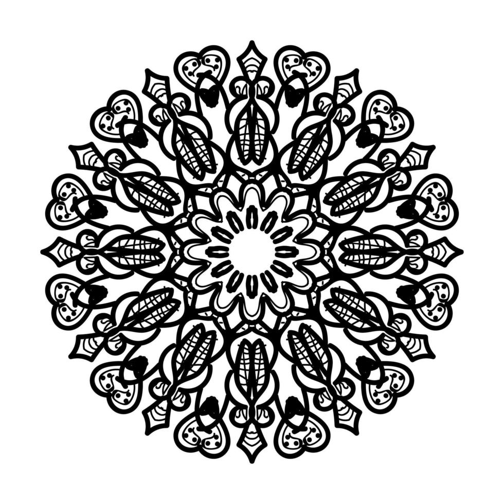 mandala desenhada à mão. decoração em ornamento de doodle oriental étnica. vetor