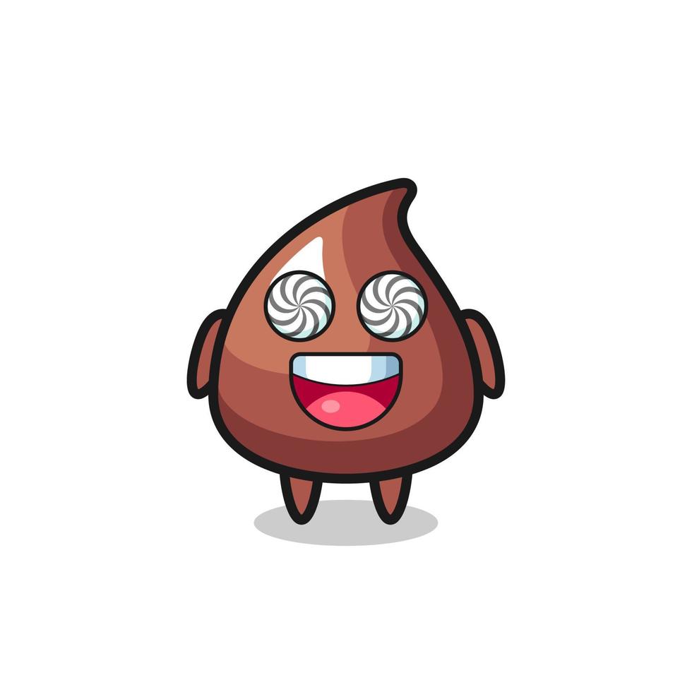 personagem de chocolate bonito com olhos hipnotizados vetor