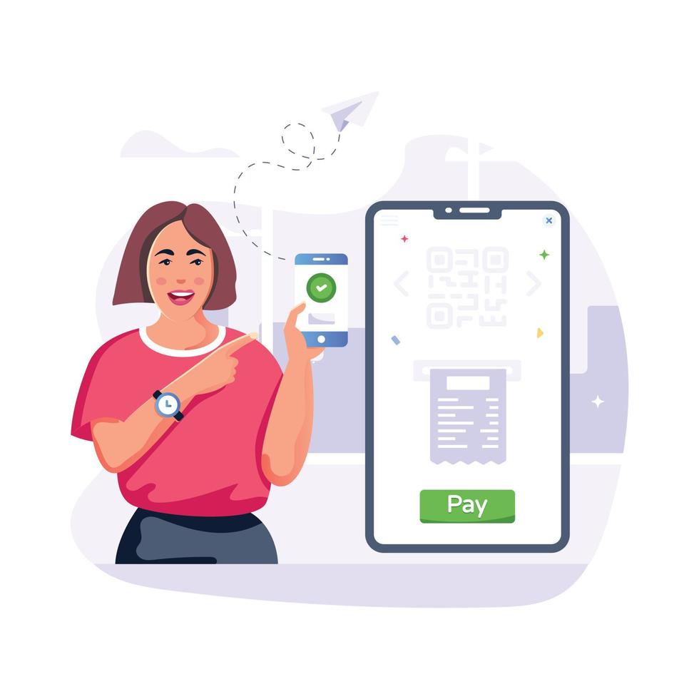 ilustração plana de faturamento qr é útil e escalável vetor