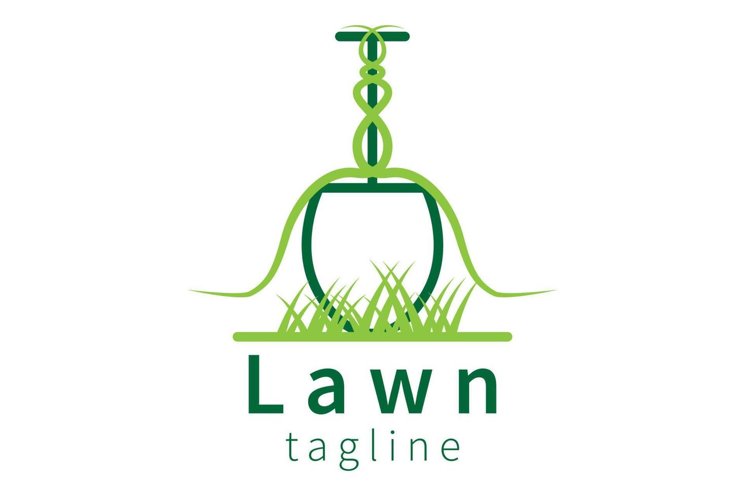 design de ícone de logotipo de jardineiro cuidado do gramado vetor