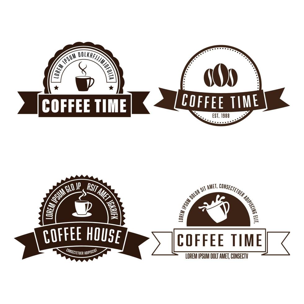 conjunto de vetores de ilustração de logotipo e rótulo de café.