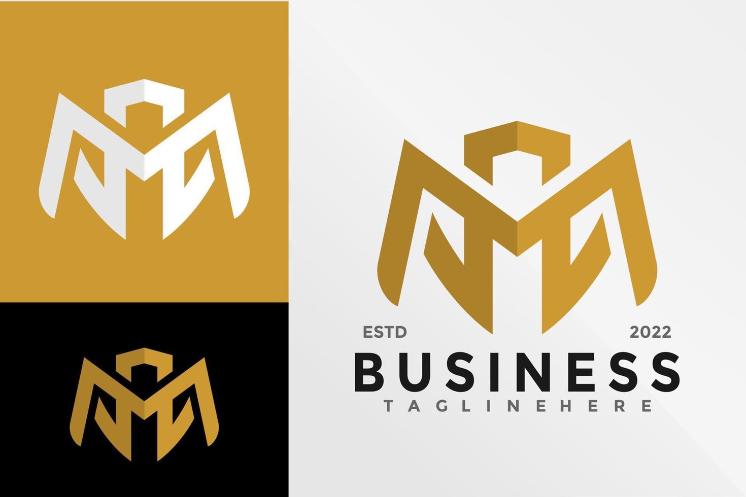 modelo de ilustração vetorial de design de logotipo de negócios letra m vetor