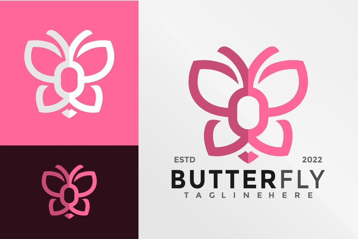 modelo de ilustração vetorial de design de logotipo de borboleta incrível vetor