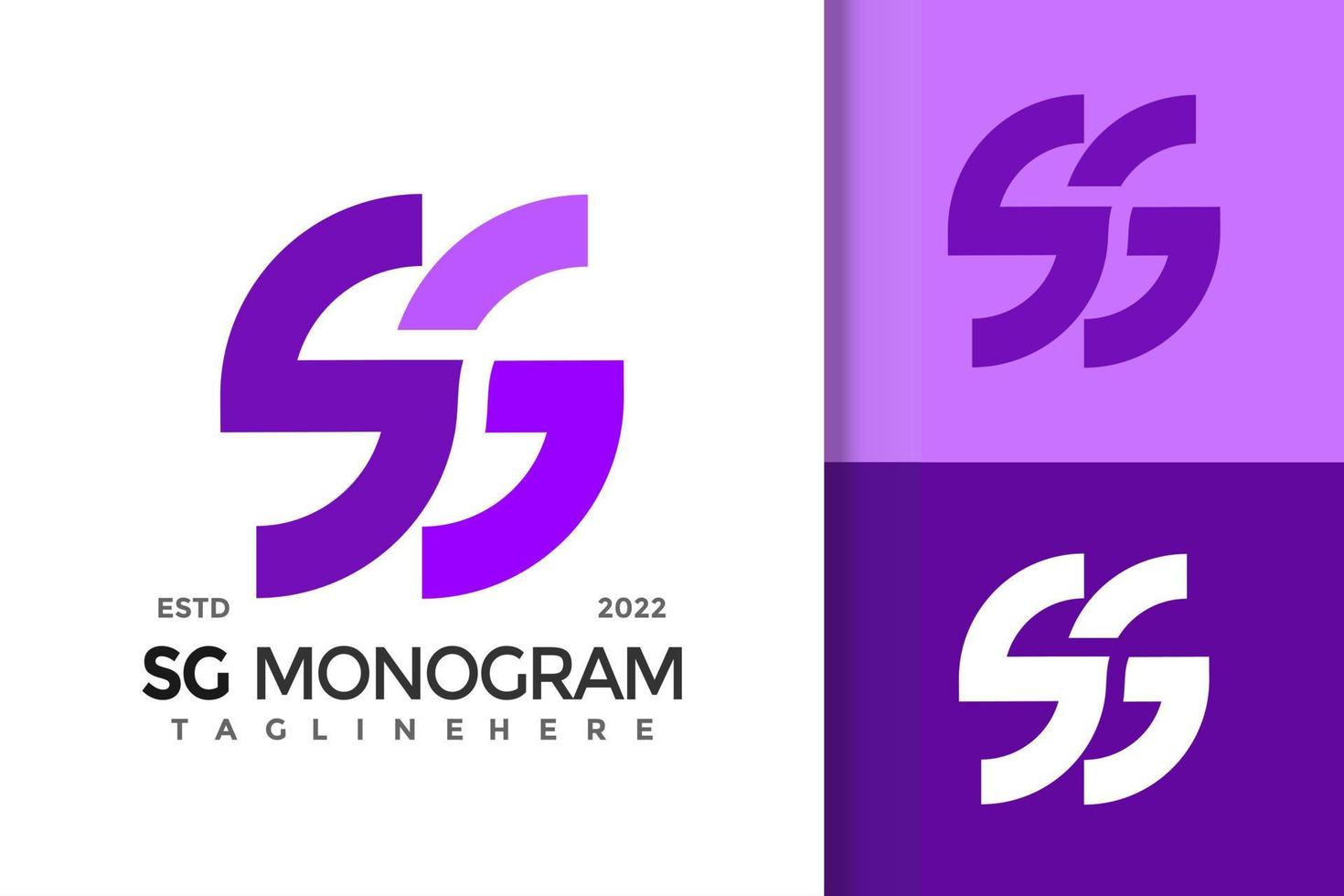 modelo de vetor de design de logotipo de monograma carta sg