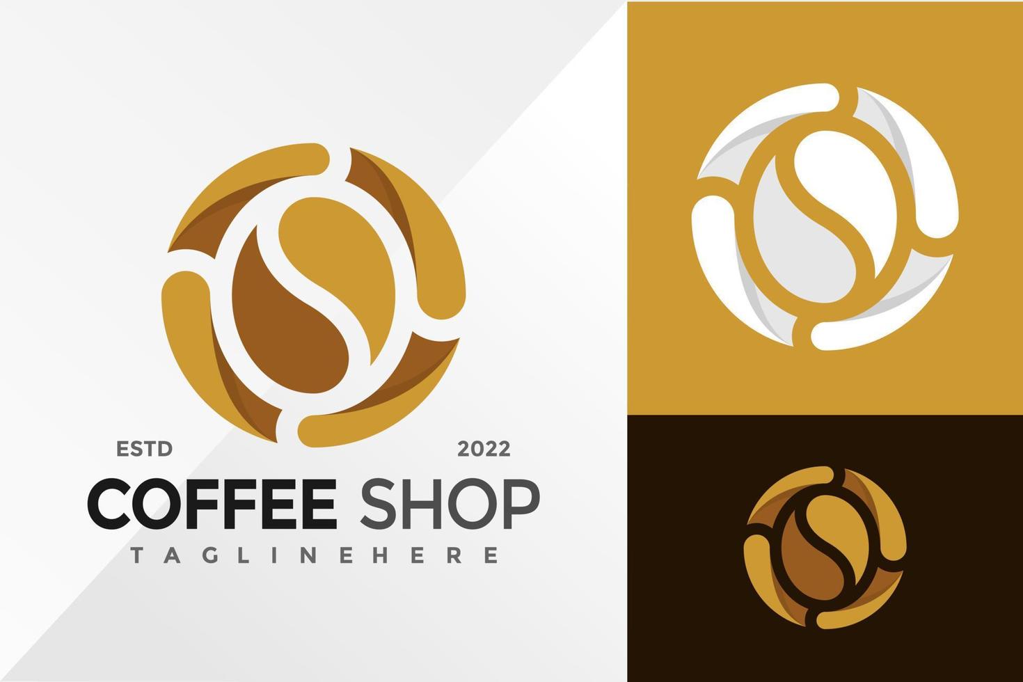 modelo de ilustração vetorial de design de logotipo de identidade de marca de café vetor