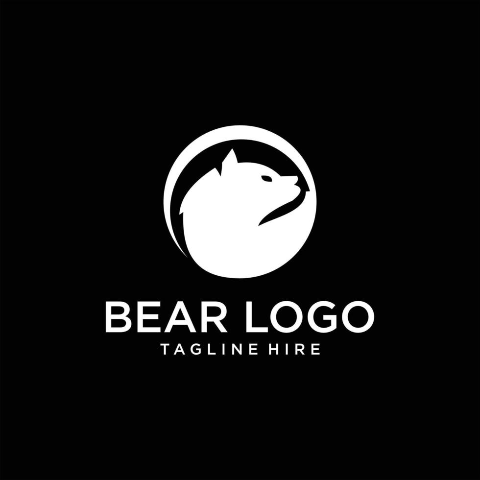 urso logotipo con ilustração vetorial no fundo branco vetor