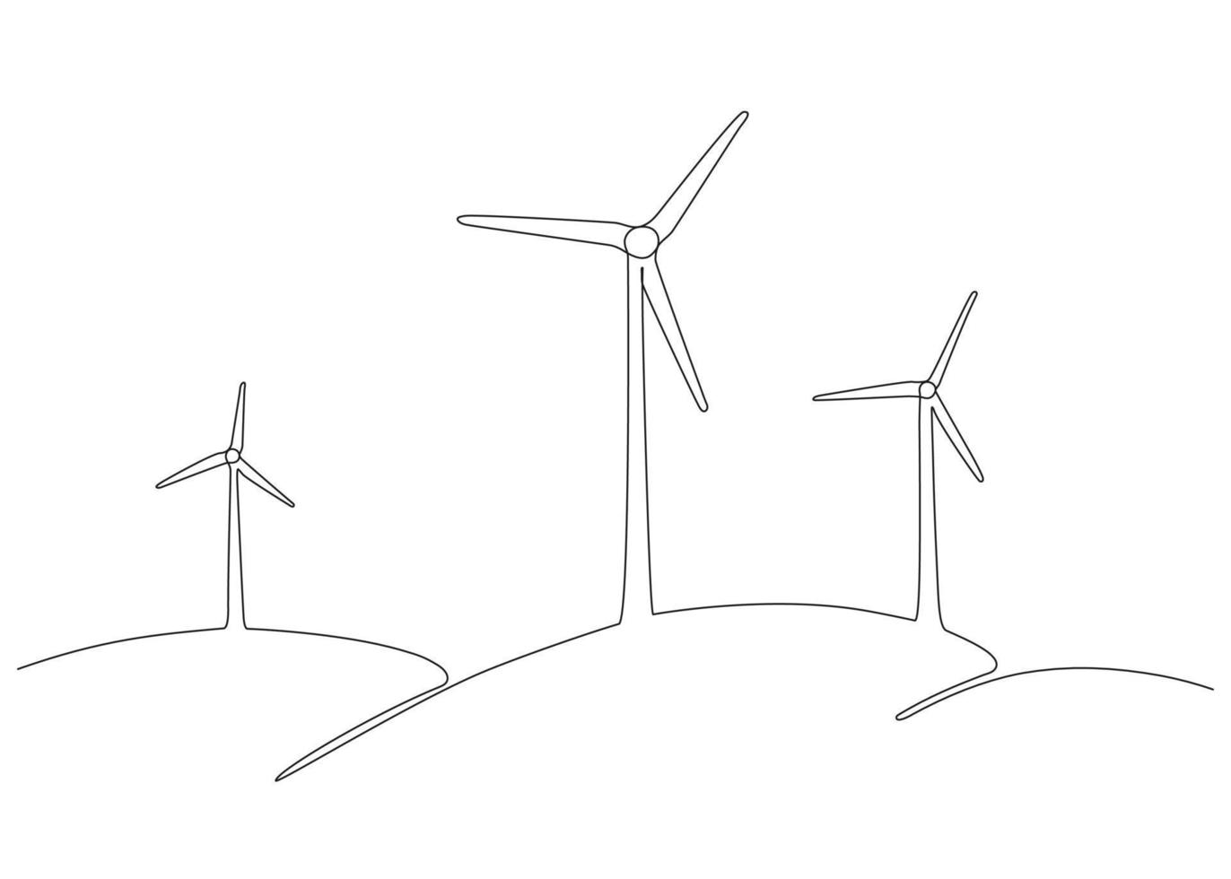 moinho de vento, turbina eólica, estação de energia eólica com palhetas  longas. ilustração vetorial mínima 7625859 Vetor no Vecteezy