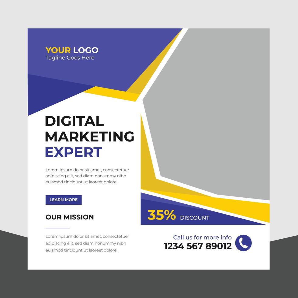 agência de negócios digital profissional editável na moda marketing post de mídia social e design de modelo de banner. promoção publicidade corporativa web banner anúncios histórias panfleto vetor