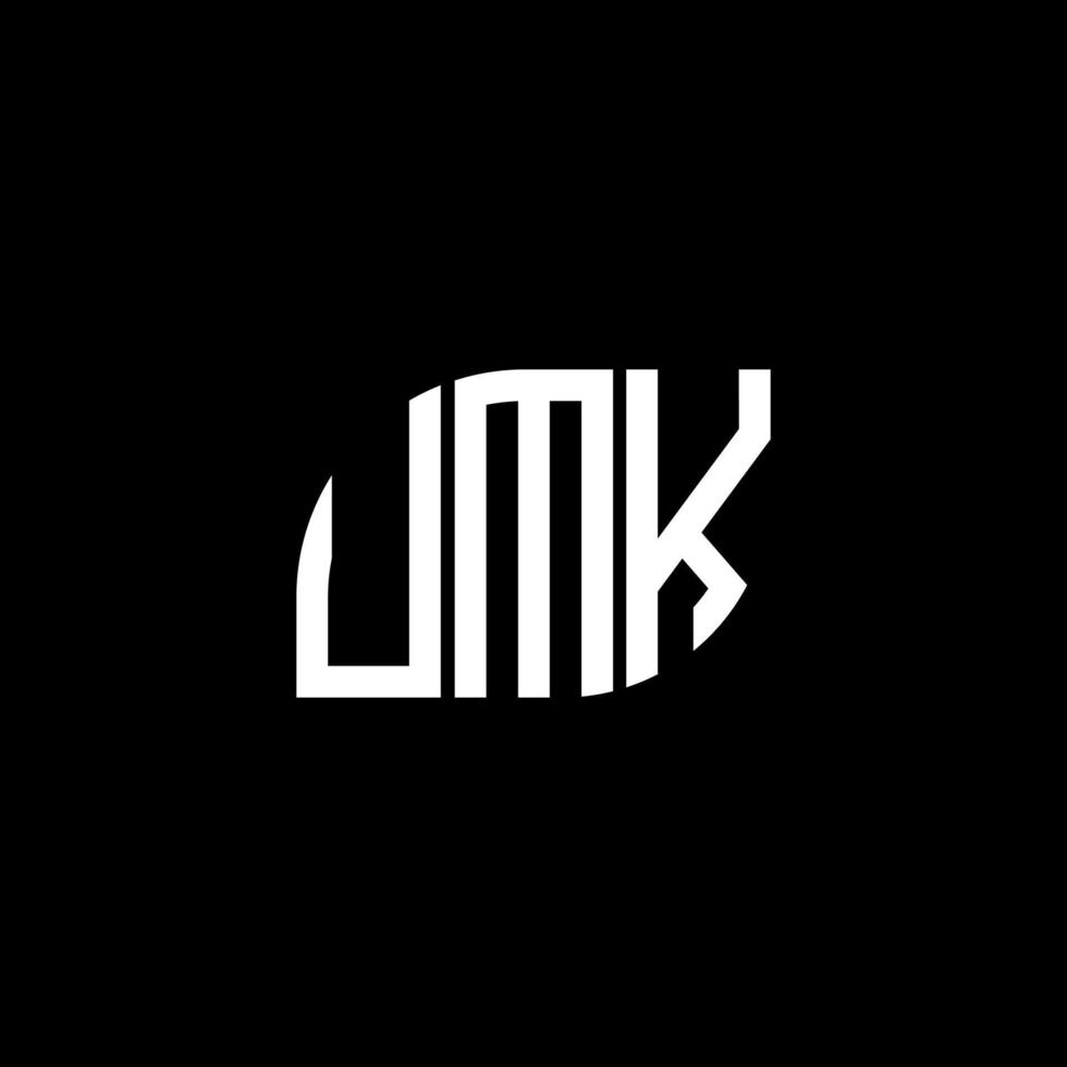 design de logotipo de carta umk em fundo preto. umk conceito de logotipo de letra de iniciais criativas. design de letra umk. vetor