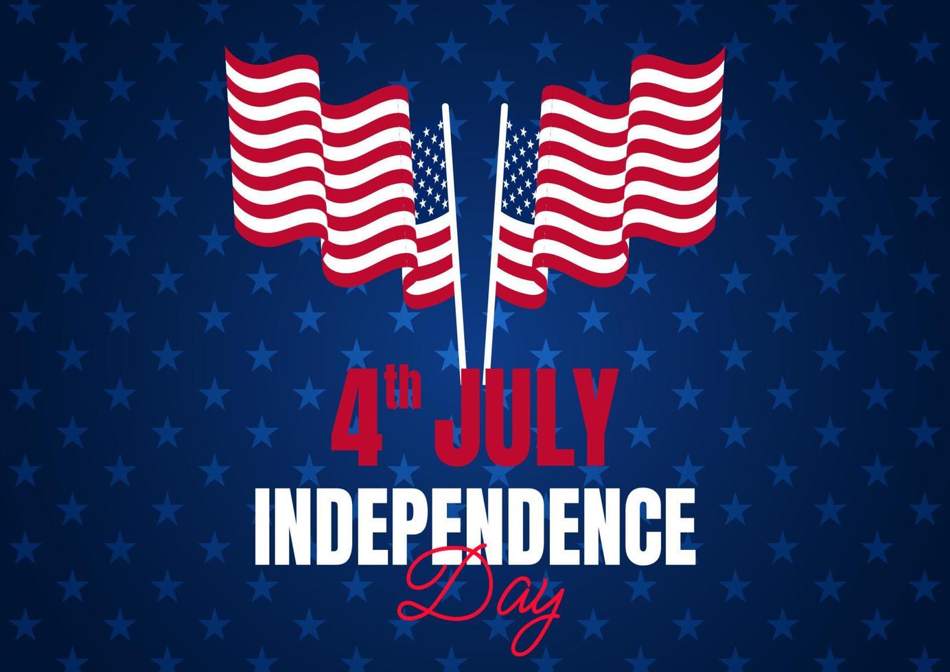 fundo do dia da independência com bandeiras americanas no design estrela vetor