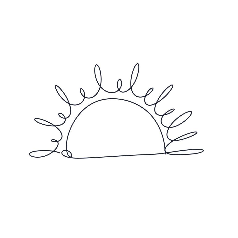 modelo de ilustração vetorial de design de ícone de logotipo de sol simples vetor