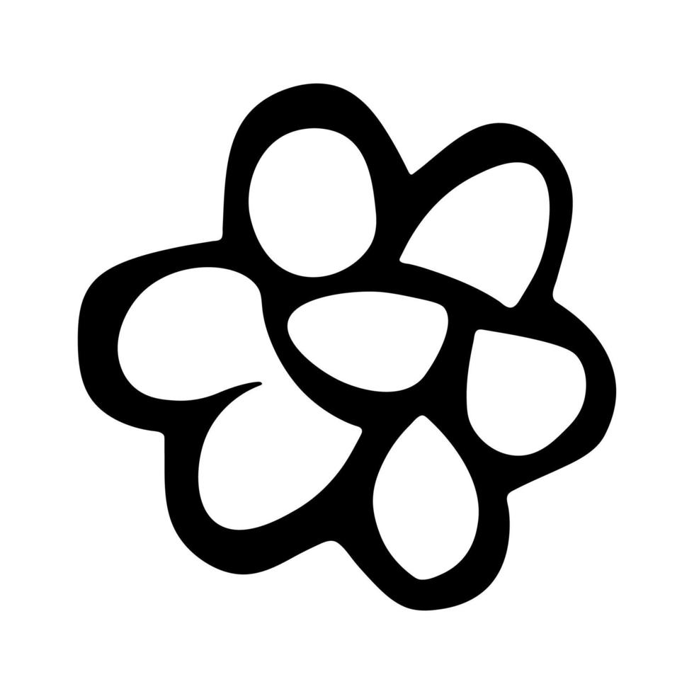 vetor simples flor doodle clipart. mão desenhada ilustração floral. para impressão, web, design, decoração, logotipo.