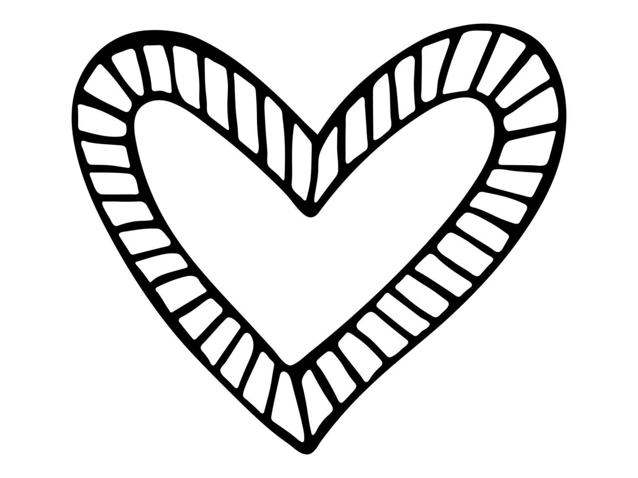 ilustração de coração simples mão desenhada. doodle de coração bonito dia dos namorados. clipart de amor vetor