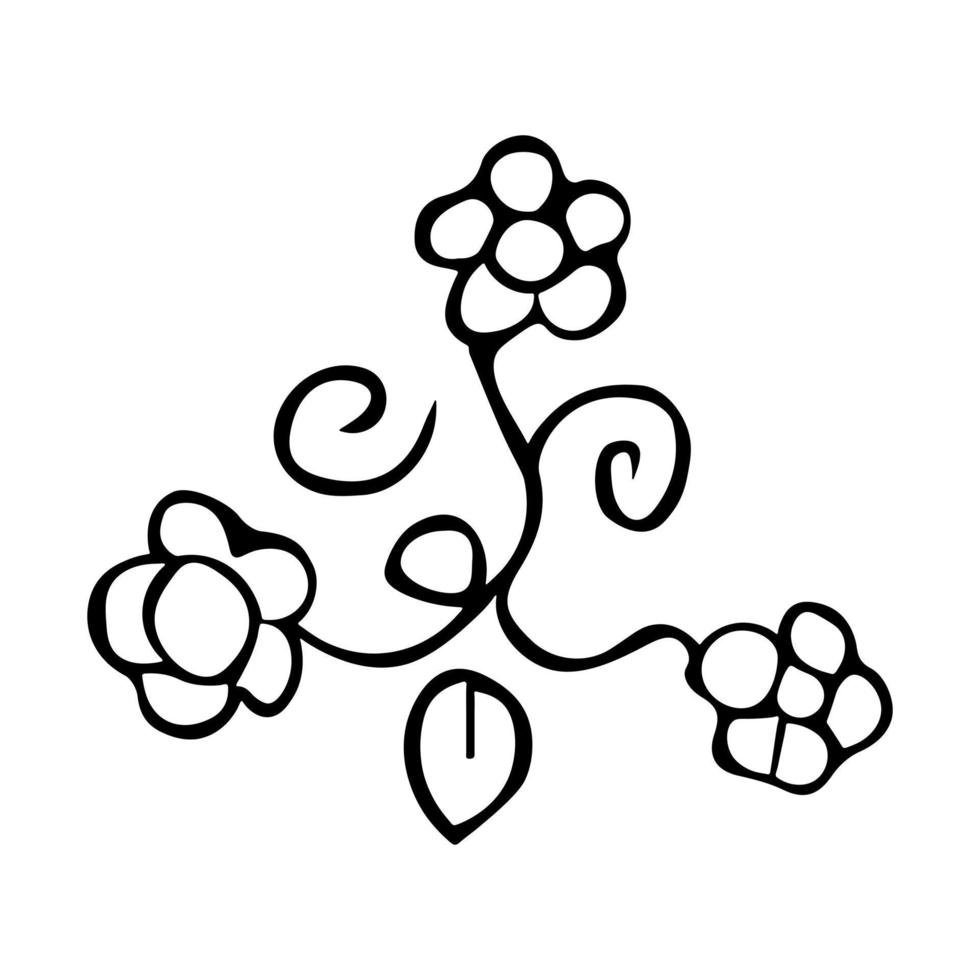 vetor simples flor doodle clipart. mão desenhada ilustração floral. para impressão, web, design, decoração, logotipo.