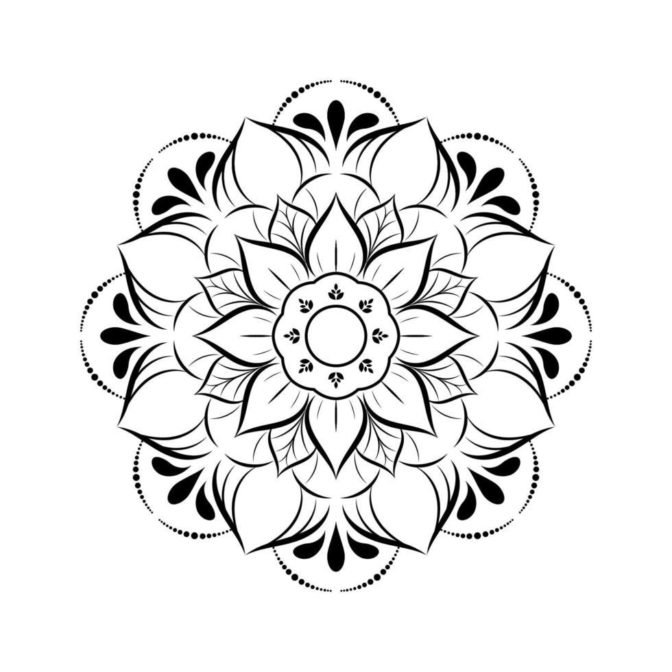 padrão floral mandala, elementos decorativos vintage, fundo mandala vetor