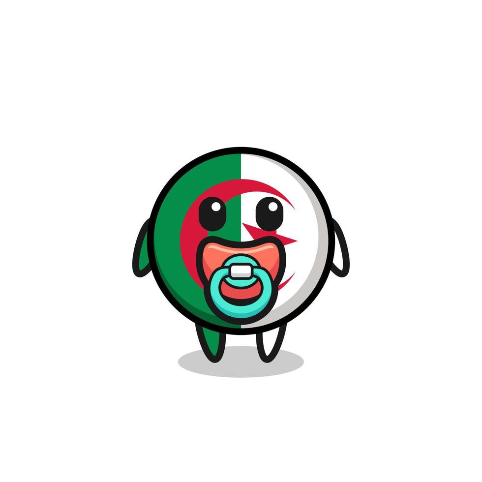 personagem de desenho animado da bandeira da argélia bebê com chupeta vetor