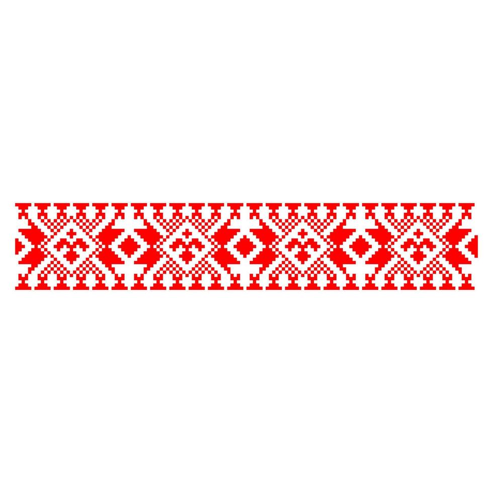 padrão pixelizado vyshyvanka tradicional étnico ucraniano sem costura ornamento eslavo vetor