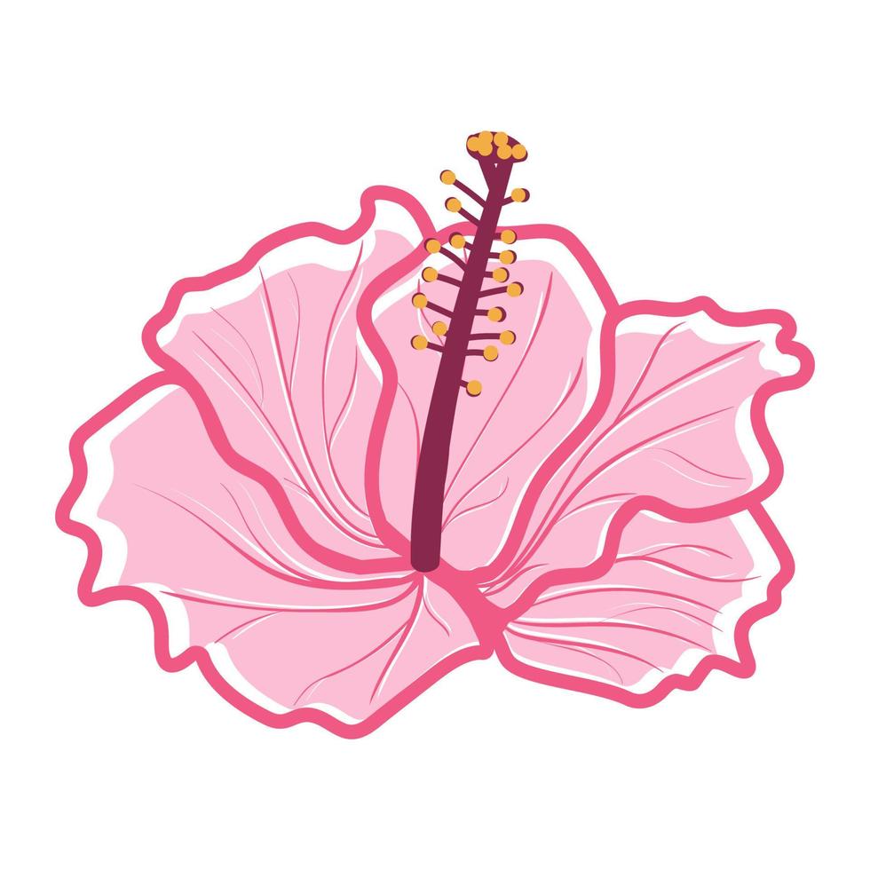 planta exótica decorativa de flor de hibisco tropical vetor