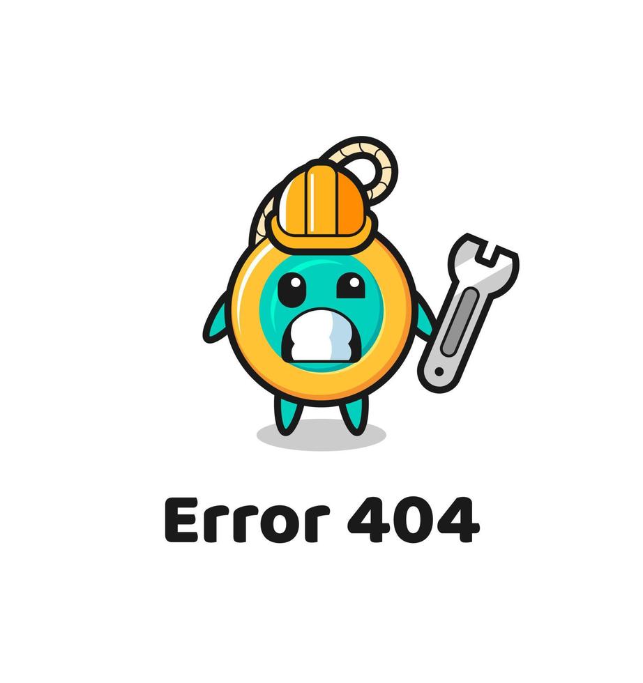 erro 404 com o mascote yoyo fofo vetor