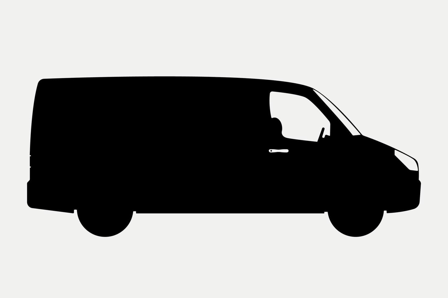 ilustração de silhueta de veículo de transporte de minivan. vetor