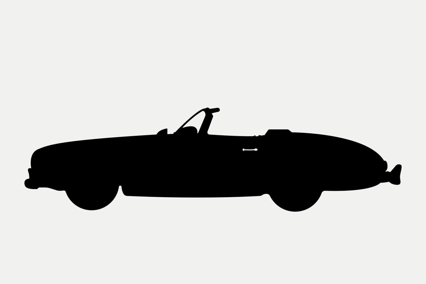 ilustração de veículo silhueta carro esporte conversível clássico vintage. vetor