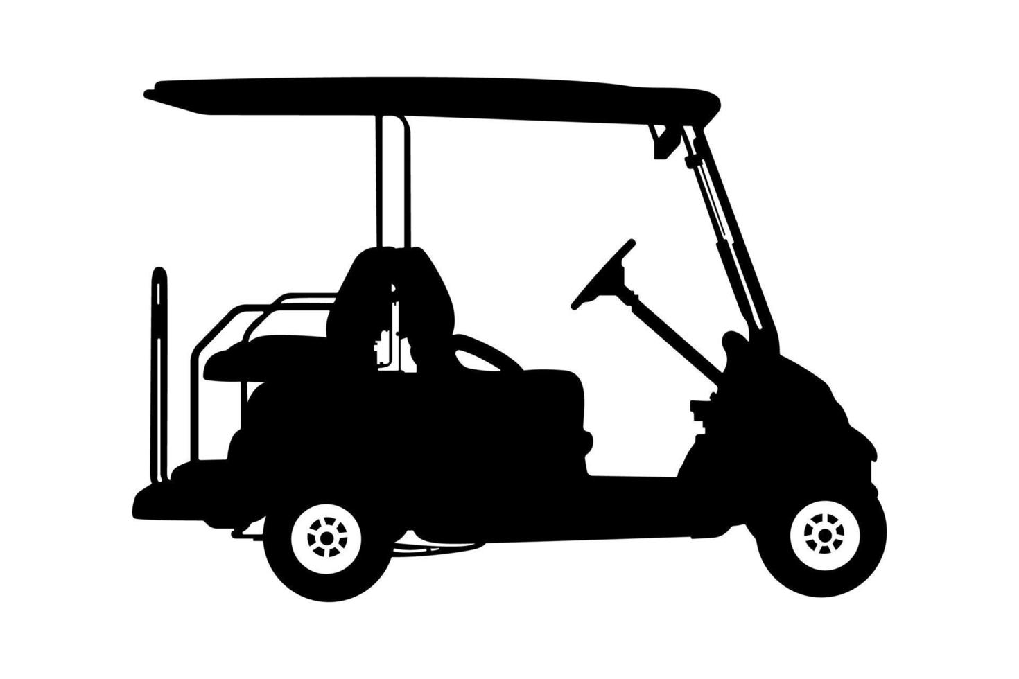 carro do clube, ilustração de veículo de silhueta de carrinho de golfe. vetor