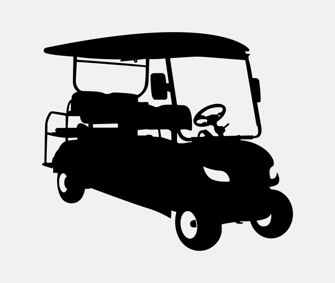 ilustração de veículo de silhueta de carro de golfe. vetor