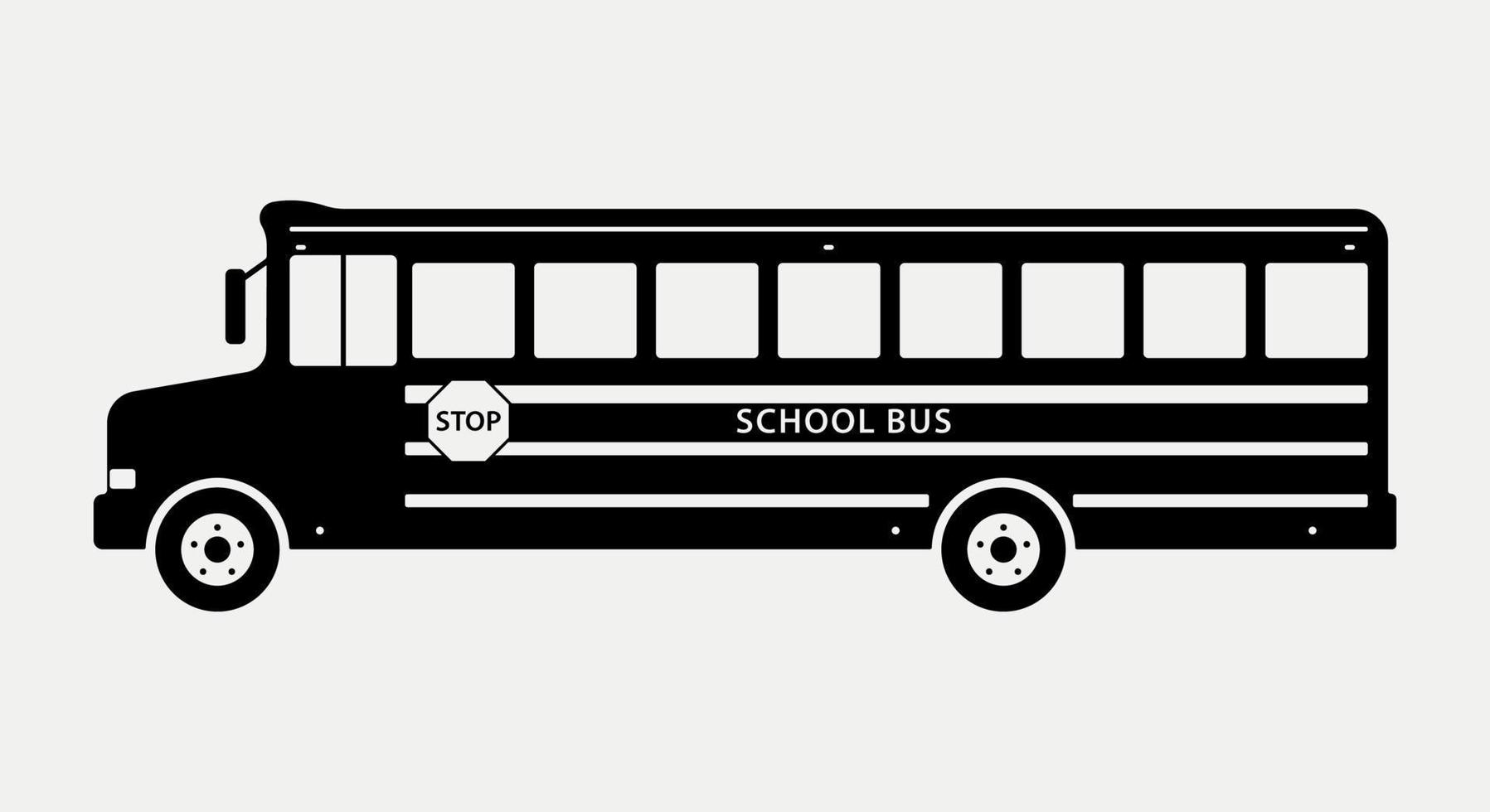 ilustração de silhueta de veículo de transporte de ônibus escolar. vetor