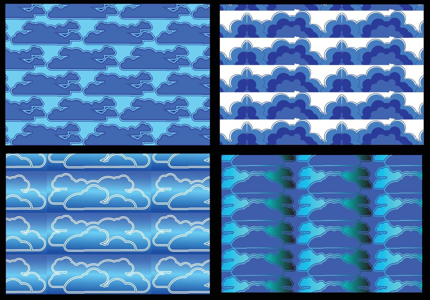pacote de design de padrão de nuvem. design de texturas e fundos vetor