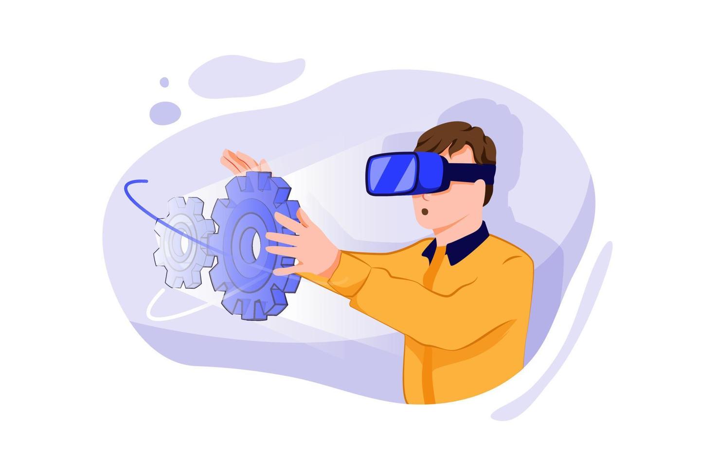 avance na automação de gerenciamento por meio de tecnologias de realidade virtual vetor