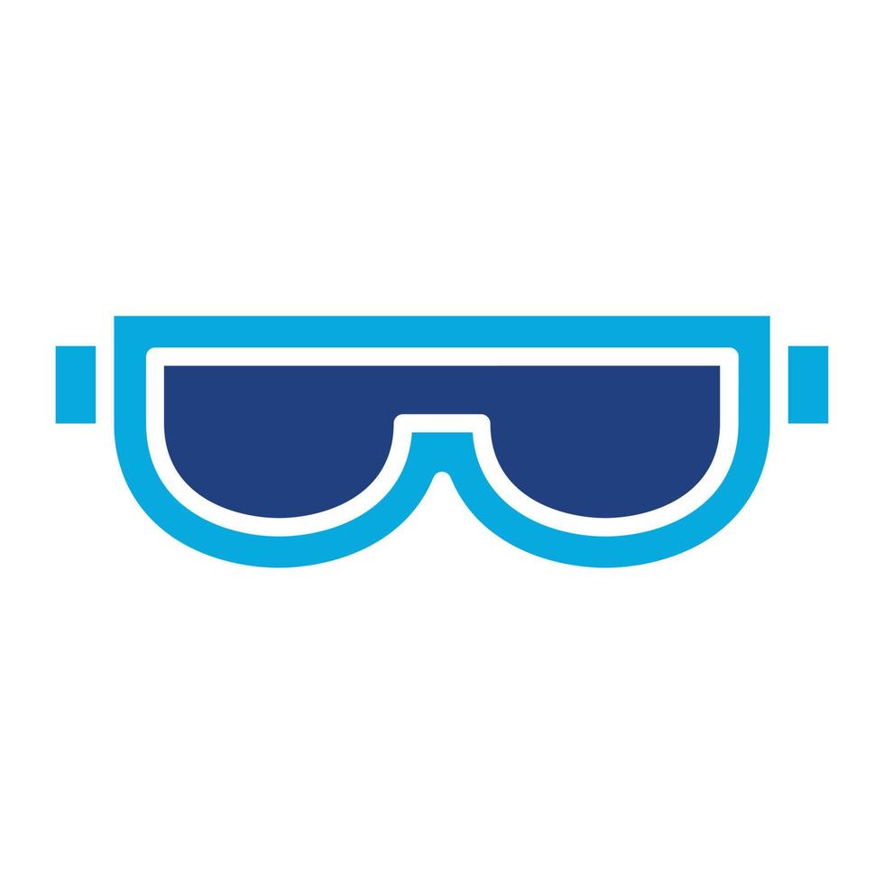 ícone de duas cores de glifo de óculos de esqui vetor