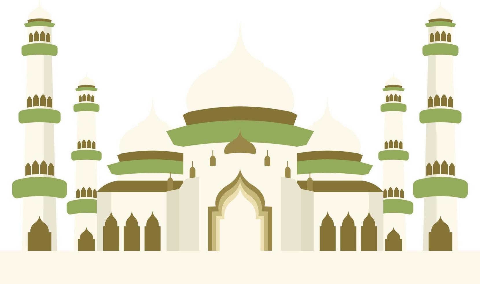ilustração em vetor construção de mesquita islâmica