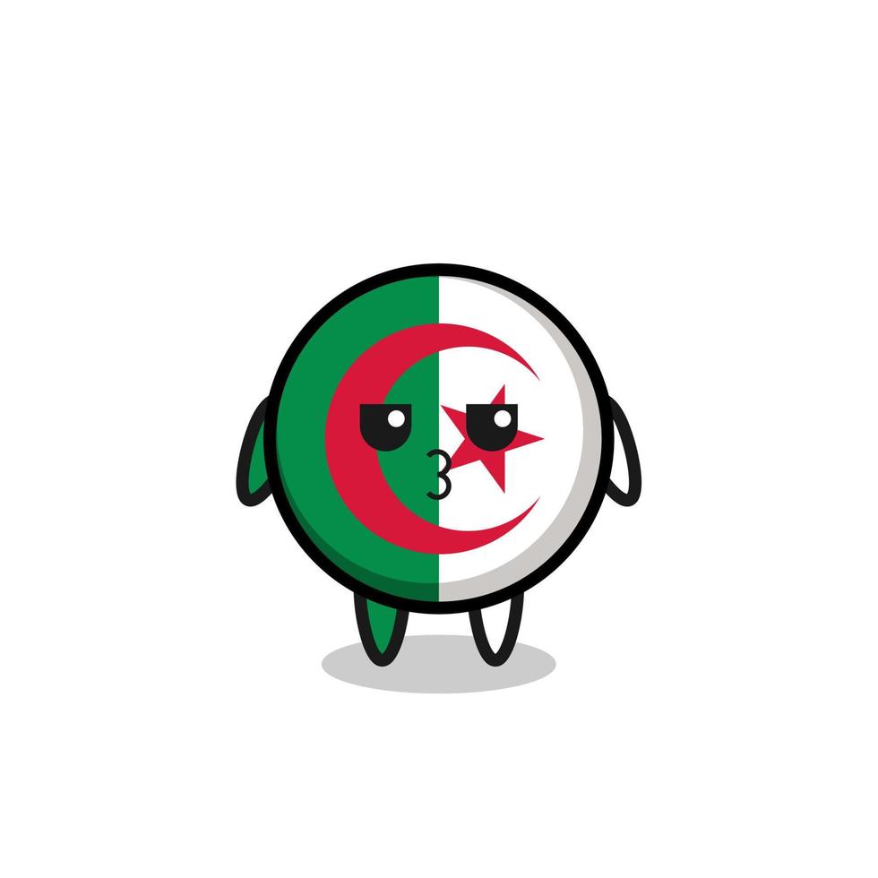 a expressão entediada de personagens fofos da bandeira da argélia vetor