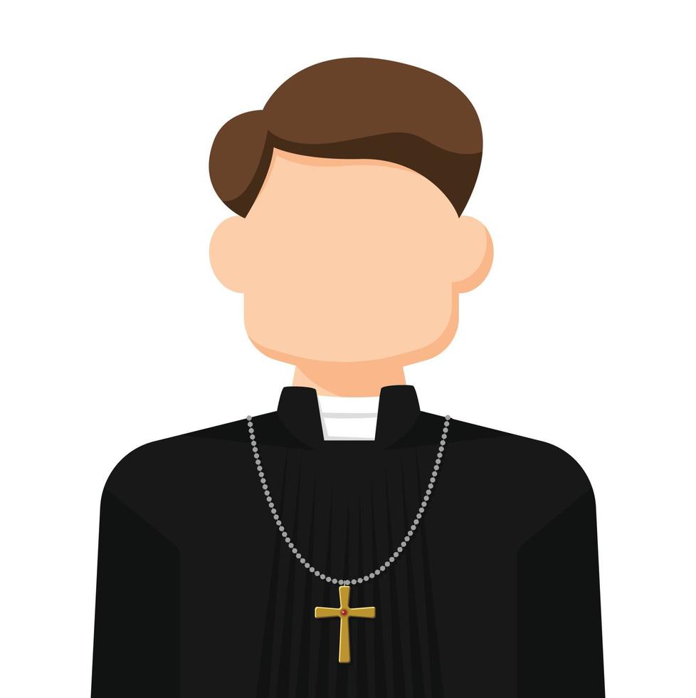 pastor em vetor plano simples. ícone ou símbolo de perfil pessoal. religião pessoas conceito ilustração vetorial.