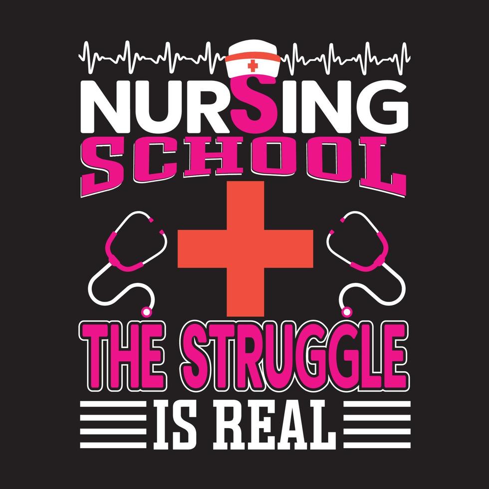 designs de camisetas de enfermeira com vetor exclusivo