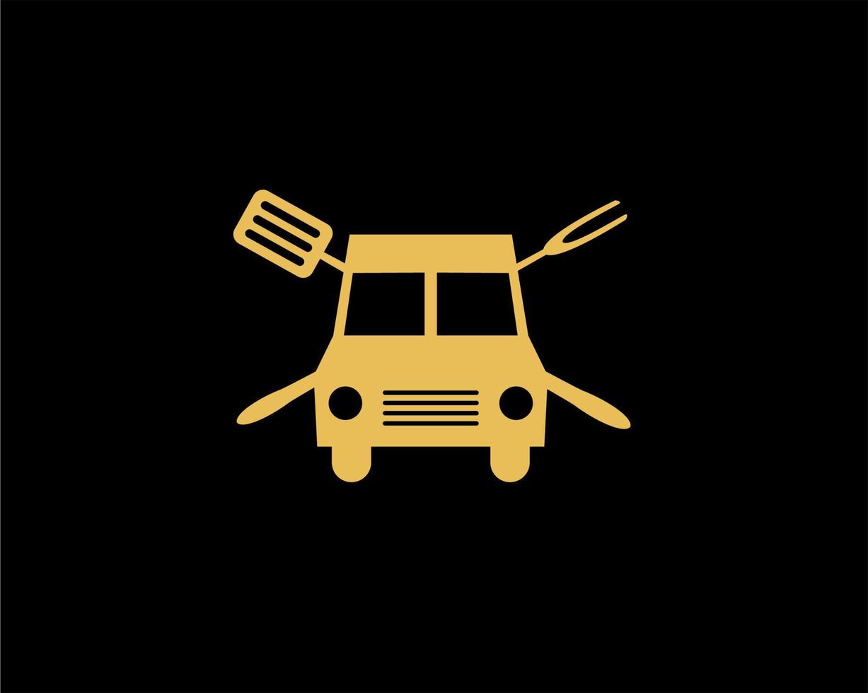 design de logotipo de foodtruck simples vetor