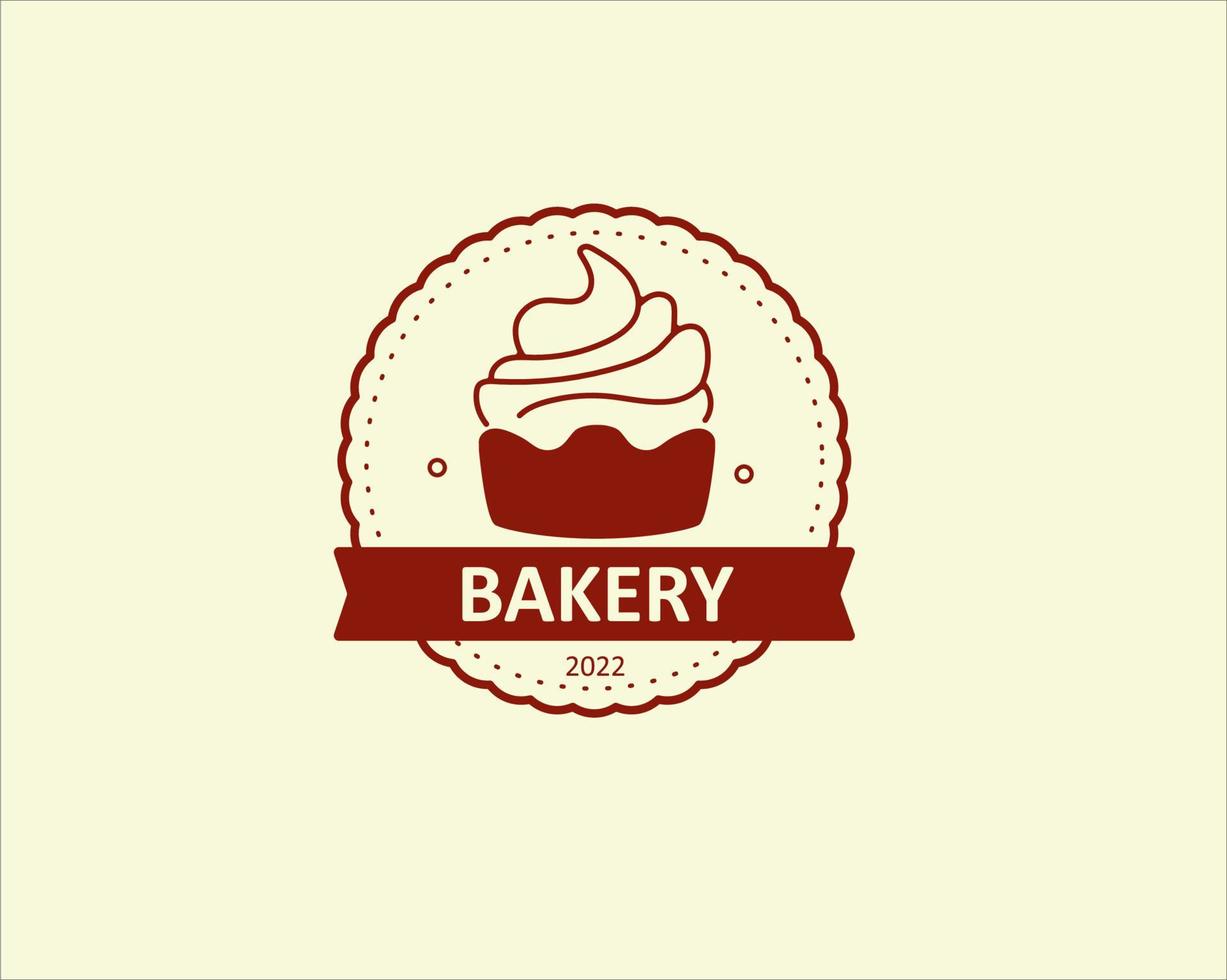 ícone de vetor de logotipo de loja de cupcake simples