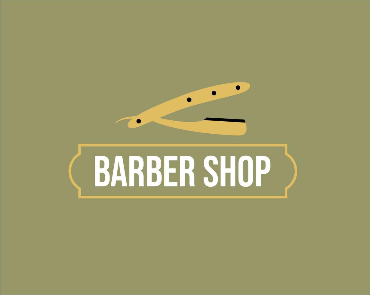 ícone de logotipo de tesoura de barbearia simples vetor