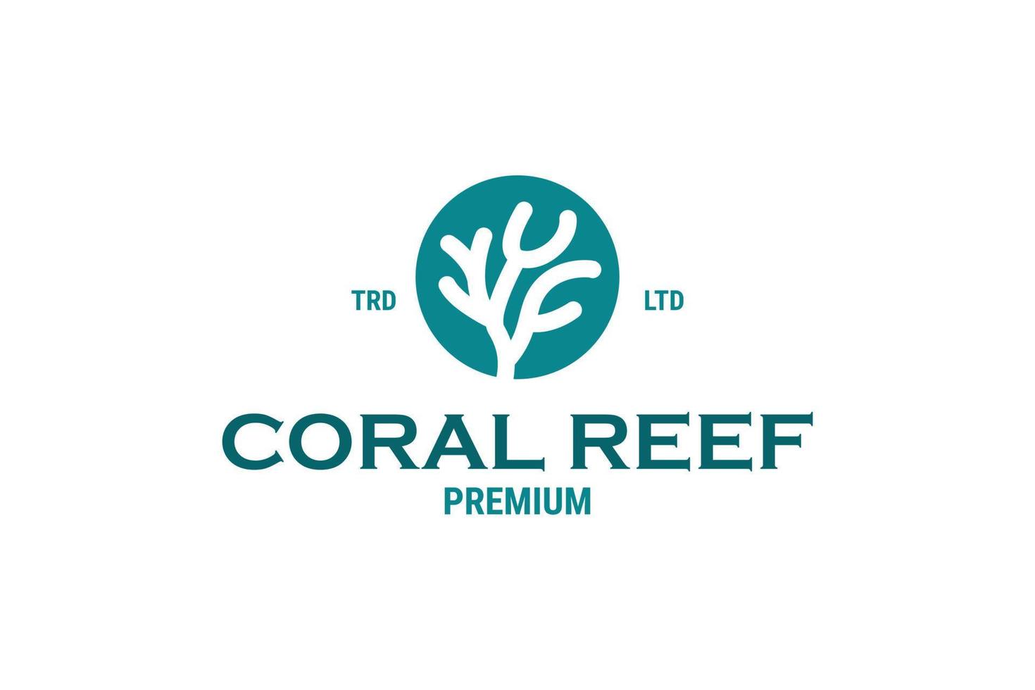 ilustração de modelo de design de logotipo de recife de coral plana vetor